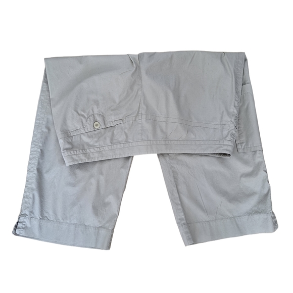 Eileen Fisher Women's Tan Khaki Wide Leg Flat Front Cropped Cargo Pants szL - Picture 6 of 8